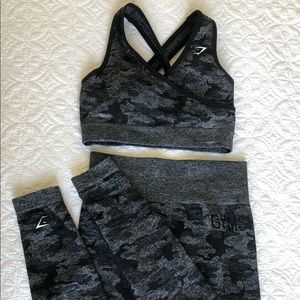 Black Camo Seamless Gymshark set